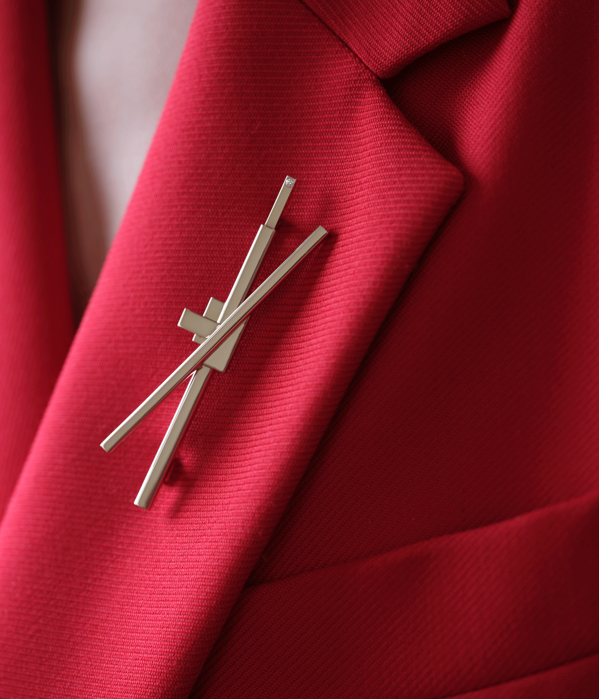 Repossi and Sterling Ruby gold brooch