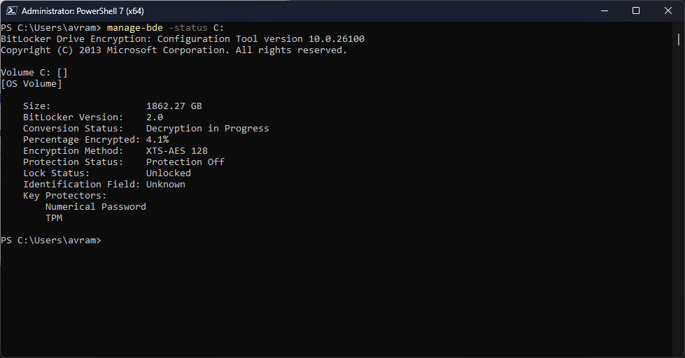 decryption percentage