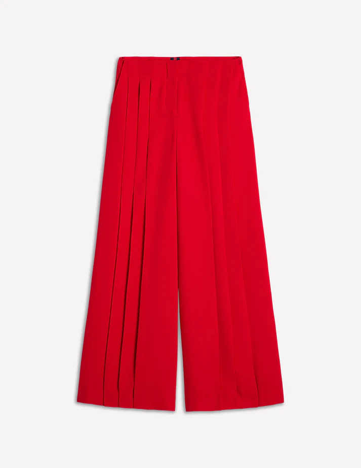 Regent Wide Leg Pants-Poppy Red