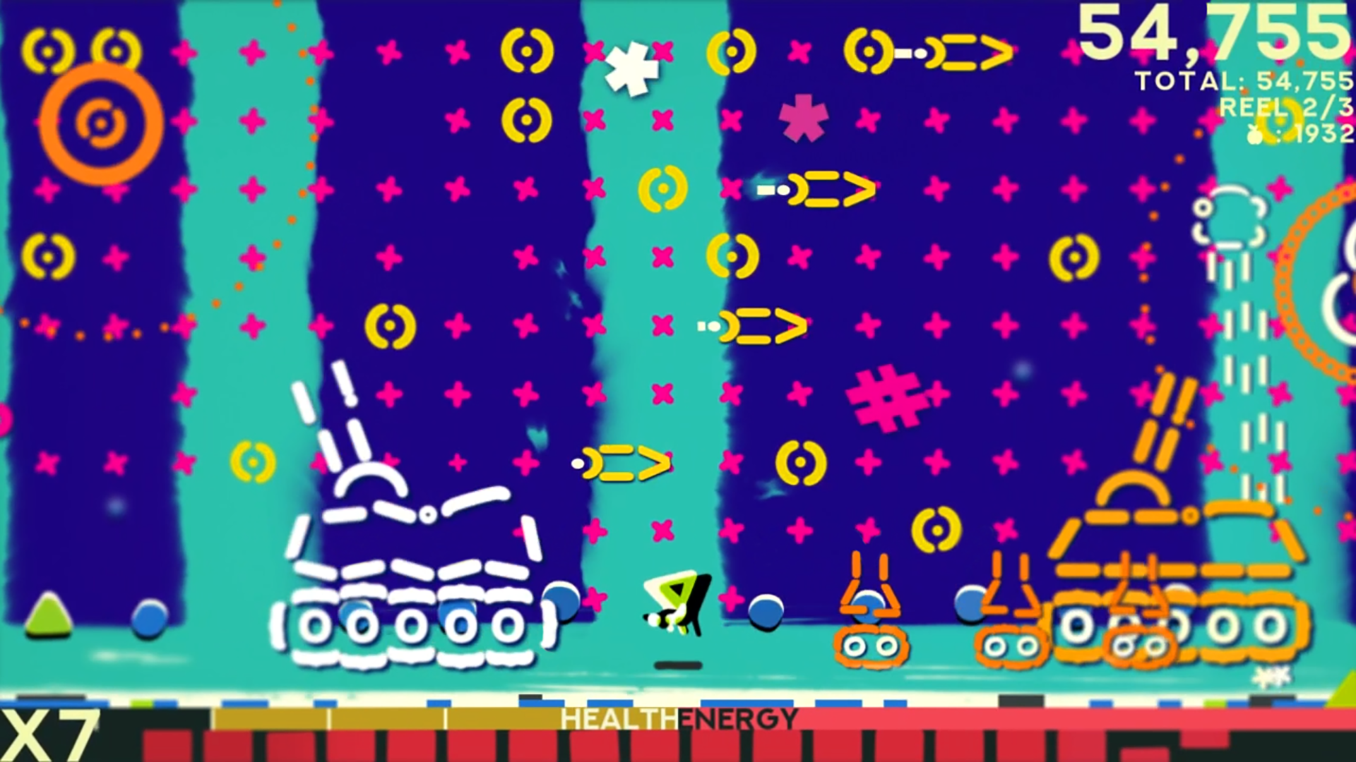 Screenshot from artistic bullet hell indie game ZOE Begone!