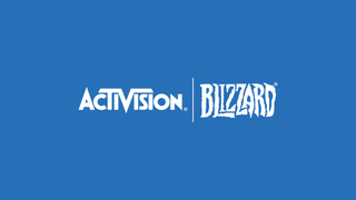 Activision Blizzard Logo auf blauem Hintergrund