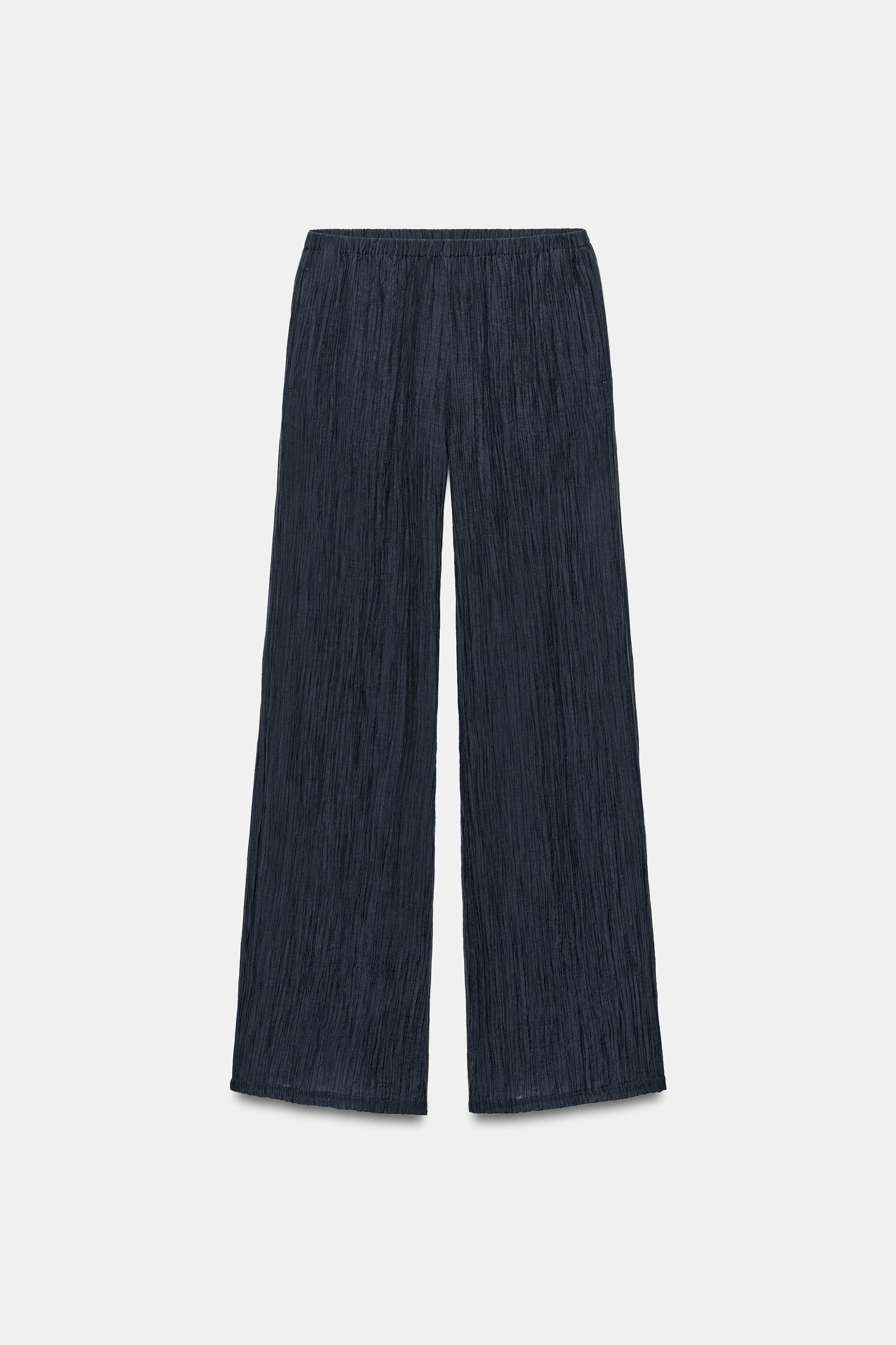 Semi-Sheer Wrinkle Look Pants