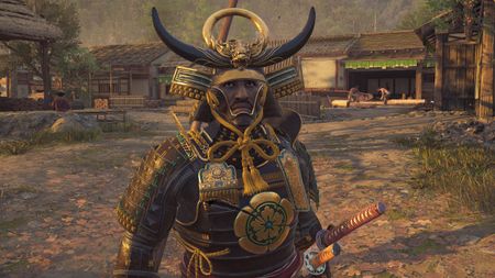 Best Assassin's Creed Shadows armour - Yasuke standing confidently with ornate samurai armour and weapons.