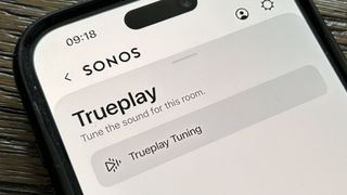 A screenshot of TruePlay in the updated Sonos app on iPhone