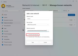 Add network without automatic connection