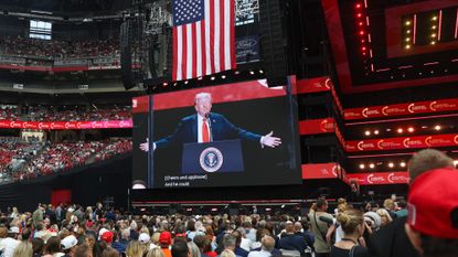 Donald Trump at Charlie Kirk's memorial 