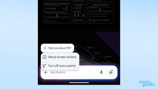 Gemini Talk Live auto-submit settings on Pixel 9 Pro XL