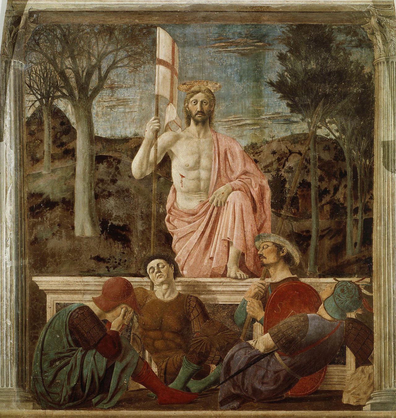 Piero della Francesca&#039;s The Resurrection (c. 1460) is in the collection of the Museo Civico, Sansepolcro. Photo by Fine Art Images/Heritage Images/Getty Images.