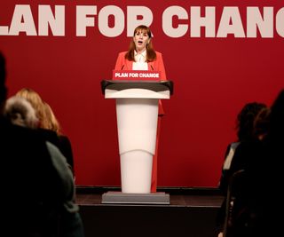 Angela Rayner delivering a speech at Labour's 'Plan For Change' event