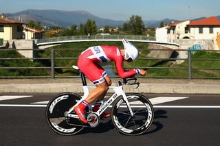 Amund Grondahl Jansen of Norway in action in the Men's U23 Time Trial during day two of the UCI Road World Championships on September 23, 2013 in Florence, Italy.