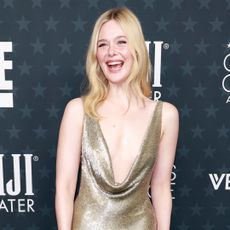 Elle Fanning on the 2026 critics choice awards red carpet best dressed list wearing Ralph Lauren