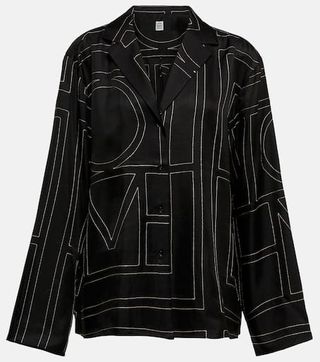 Logo-Embroidered Silk Shirt