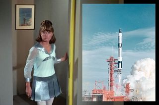 A photo of the Gemini 6 launch in December 1965 appeared in the "Star Trek" episode "Court Martial," aired in 1967.
