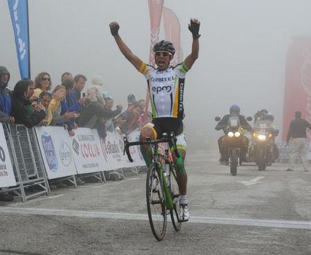 Giovanni Baez (EPM - UNE) wins the final stage atop the Puerto de la Morcuera summit finish.