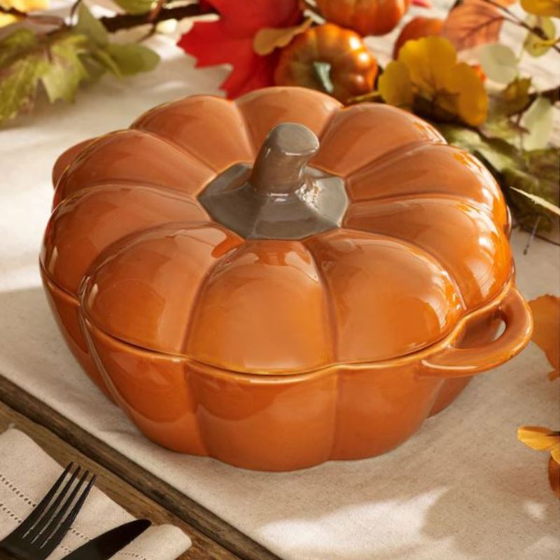 A pumpkin casserole dish from Next is a cheaper alternative to the Le Creuset Cast Iron Pumpkin Casserole.