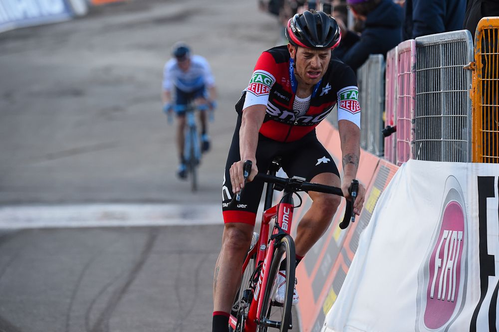 Damian Caruso finishes stage 4 at Tirreno-Adriatico