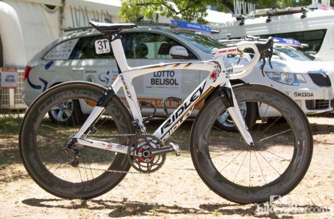 We photographed Andre Greipel's bike just before the People's Choice Classic Criterium - an opening event of the Santos Tour Down Under