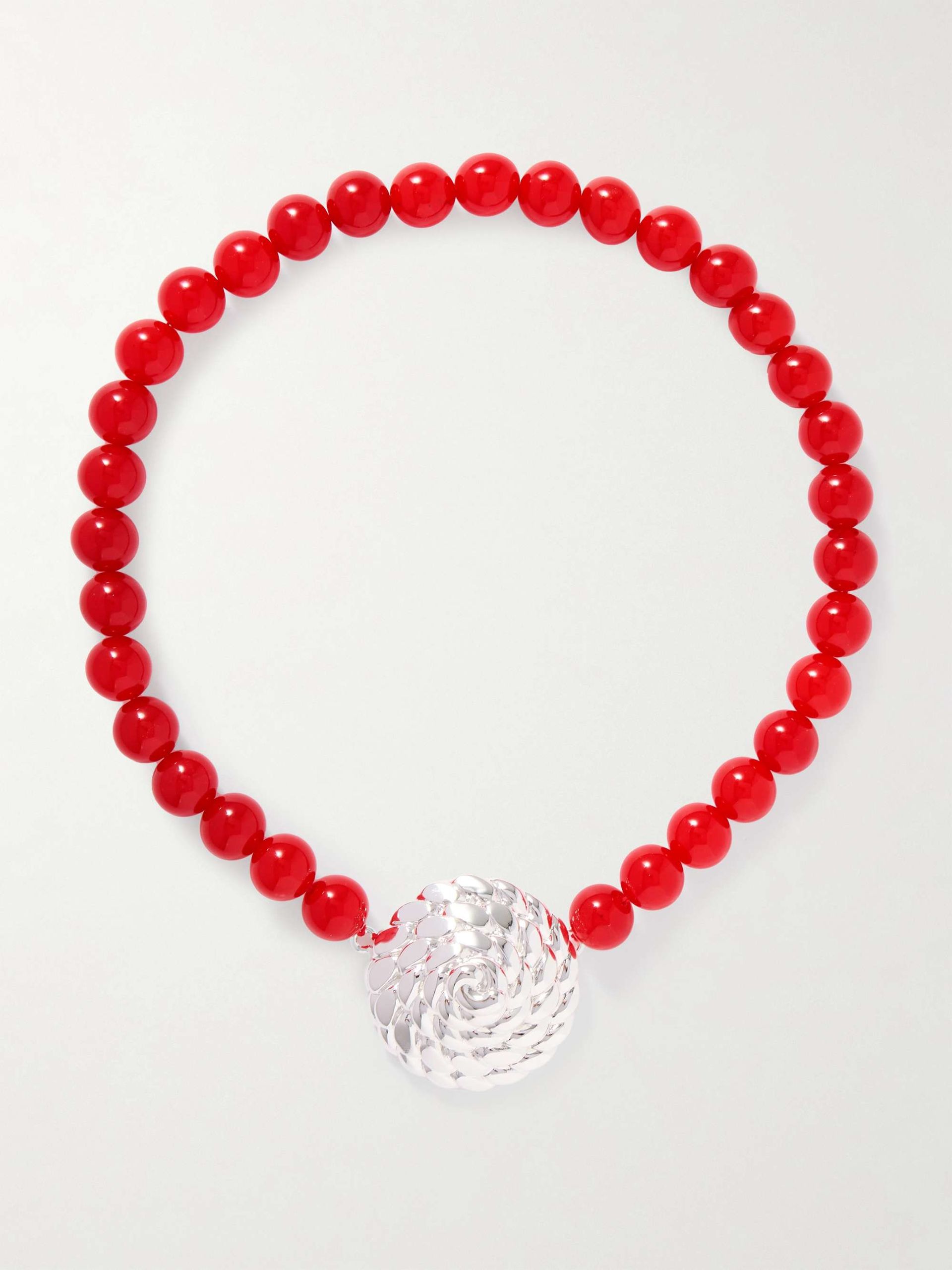 Silver-Tone Resin Necklace