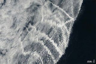 contrails created by a ship