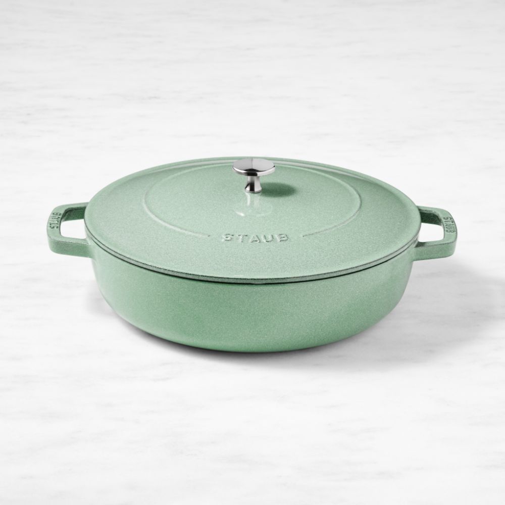 Green Staub braiser with lid
