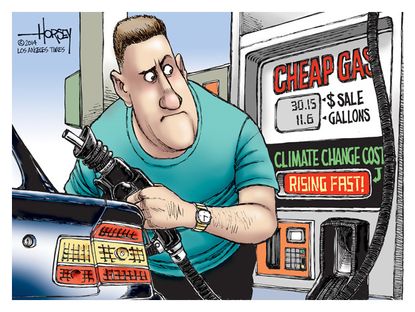 Editorial cartoon falling oil prices climate change