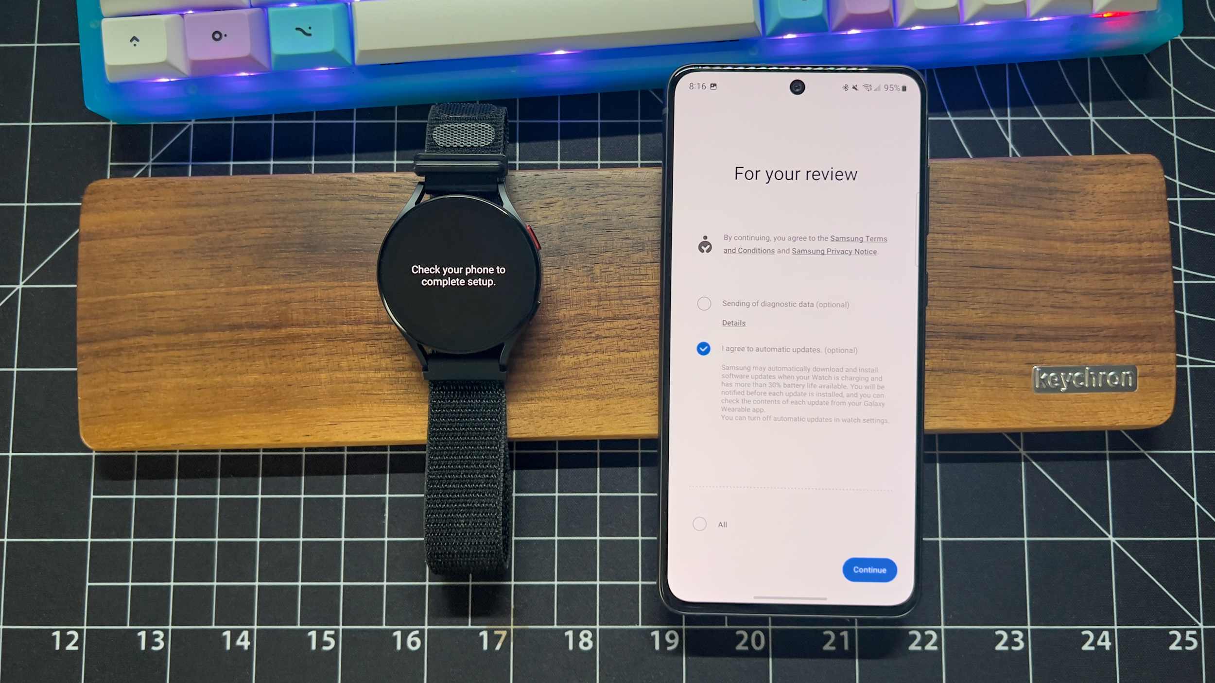 Revise a Política de Privacidade da Samsung no Galaxy S21 FE ao configurar o Galaxy Watch 5