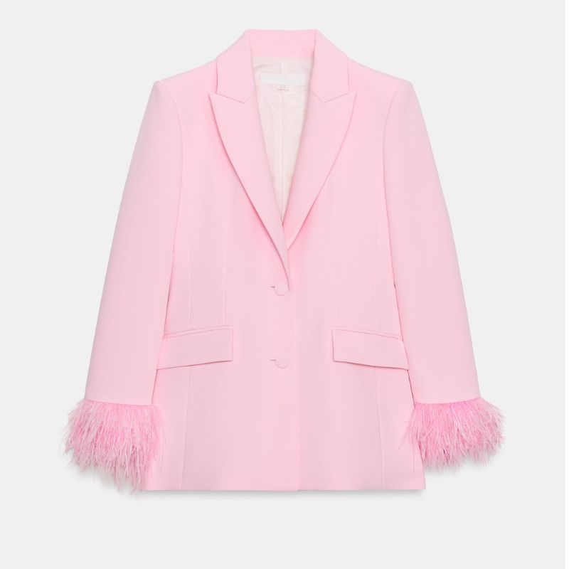 Zara , Blazer with Feather Cuffs