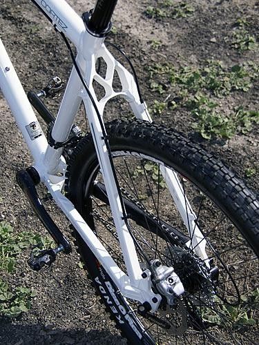 The machined dropouts and chain stay and seat stay yokes might look familiar to some.