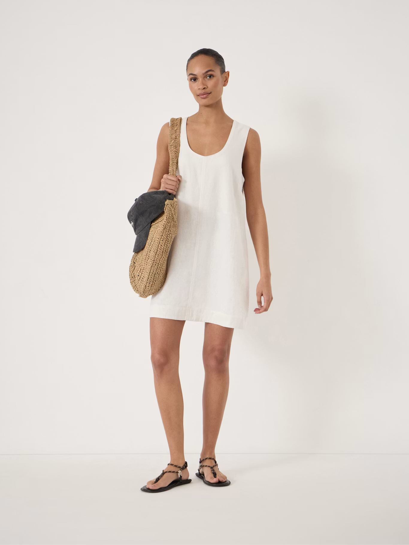 hush, Maris Linen Blend Mini Dress