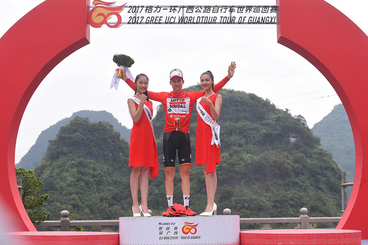 Tim Wellens on the podium