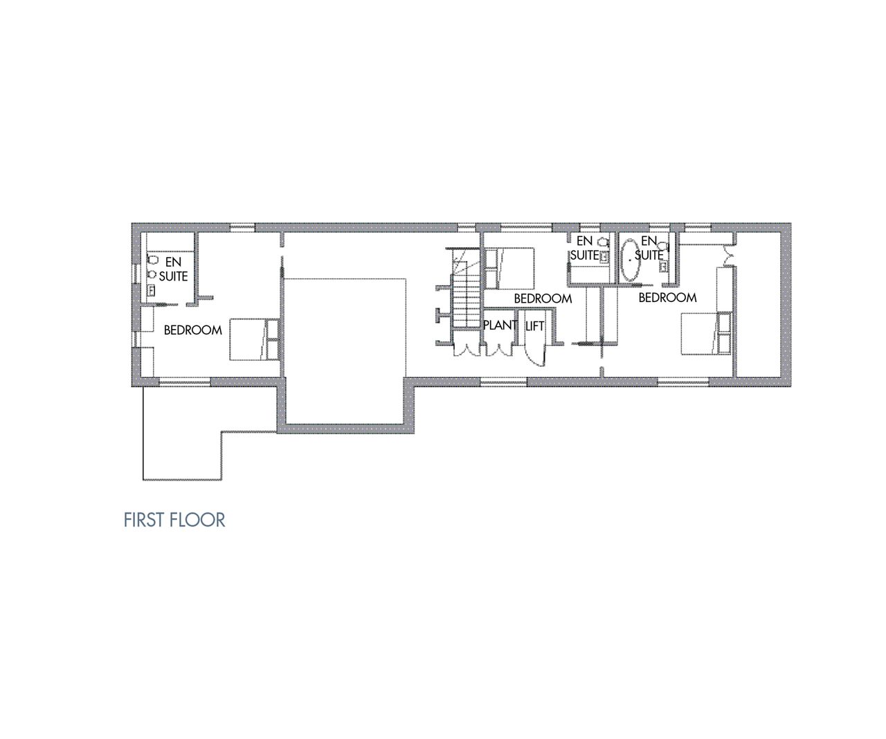 the first floor layout plan of a case study home