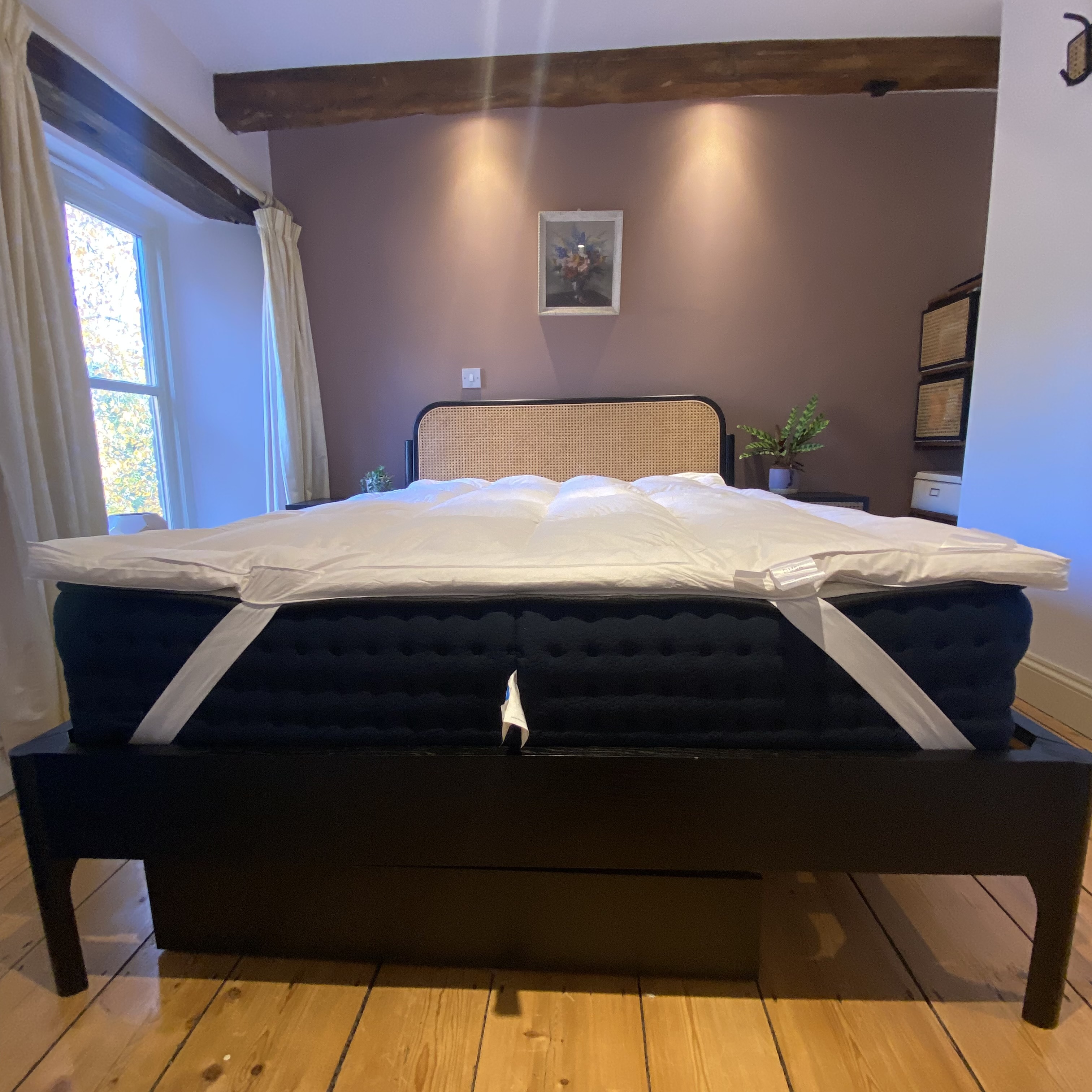 DUSK Luxury Duck Feather &amp;amp; Down Mattress Topper being reviewed on a bed