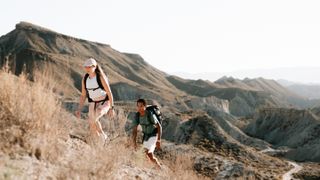 Hikers wearing 3D backpack