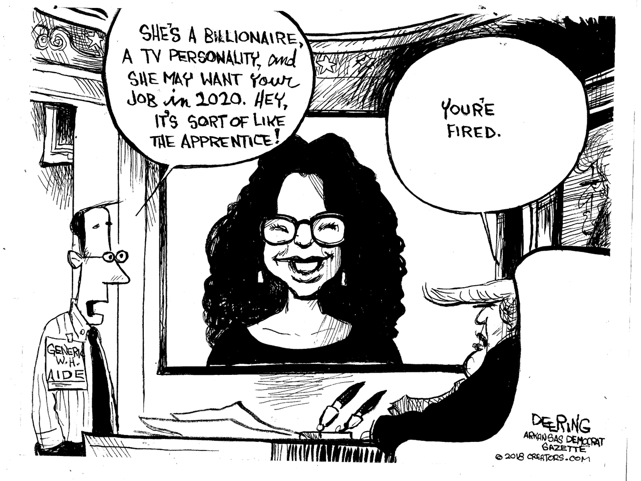 Political cartoon U.S. Oprah 2020 Trump election