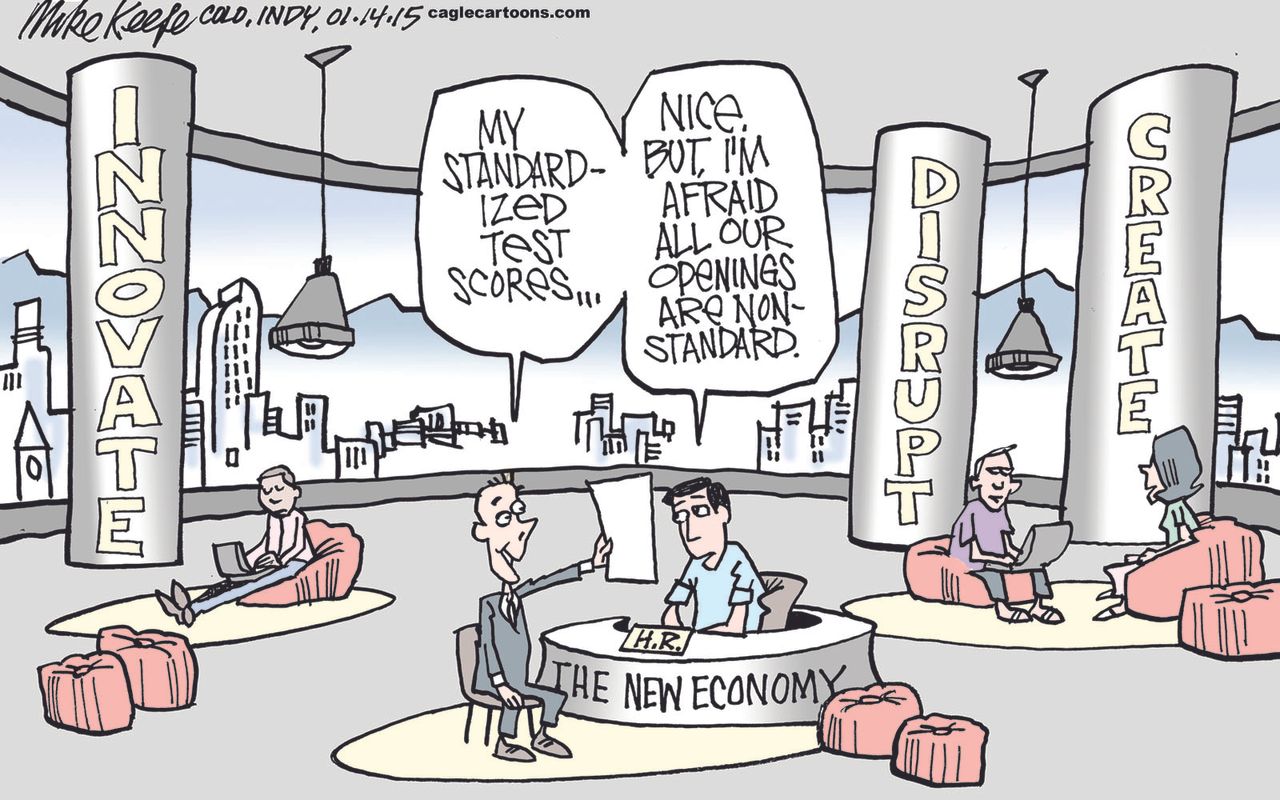 Editorial cartoon U.S. job market