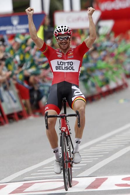 Adam Hansen (Lotto Belisol) wins stage 19 of the Vuelta a Espa&ntilde;a