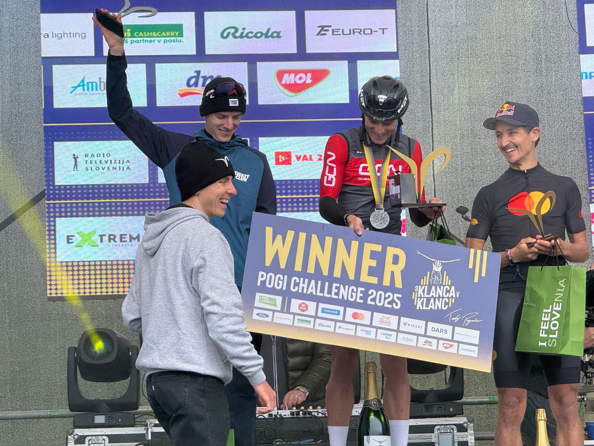 Andrew Feather receiving his Pogi Challenge award