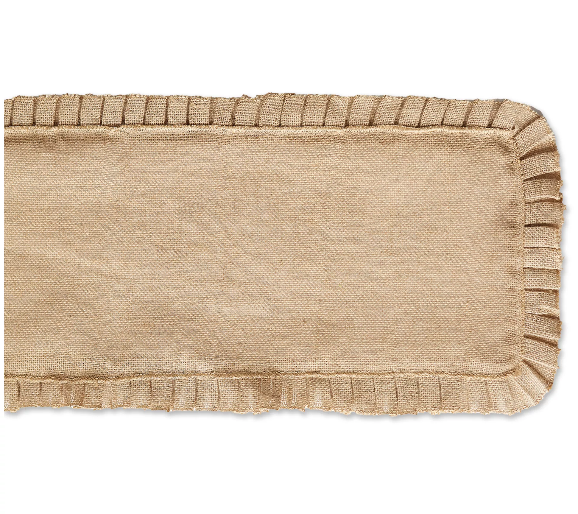 Design Imports Ruffle Trim Jute Table Runner 14x 108&quot;