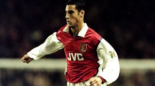 11 Nov 1998: David Grondin of Arsenal in action during the Worthington Cup Round 4 match against Chelsea played at Highbury in London, England. \ Mandatory Credit: Gary M Prior/Allsport