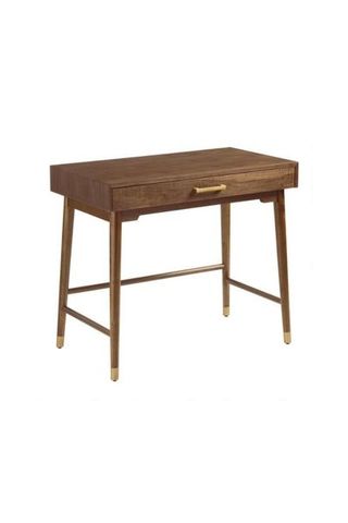 Walnut And Gold Metal Zola Desk