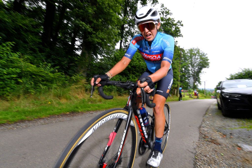 GALMAARDEN BELGIUM JUNE 24 Rotem Gafinovitz of Israel and Team Bingoal Casino Chevalmeire during the 9th Lotto Belgium Tour 2021 Stage 2 a 1375km stage from Galmaarden to Galmaarden LottoBelgTour LottoBelgiumTour on June 24 2021 in Galmaarden Belgium Photo by Luc ClaessenGetty Images