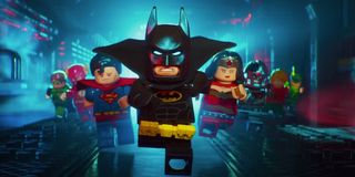 The Lego Batman movie running with justice league