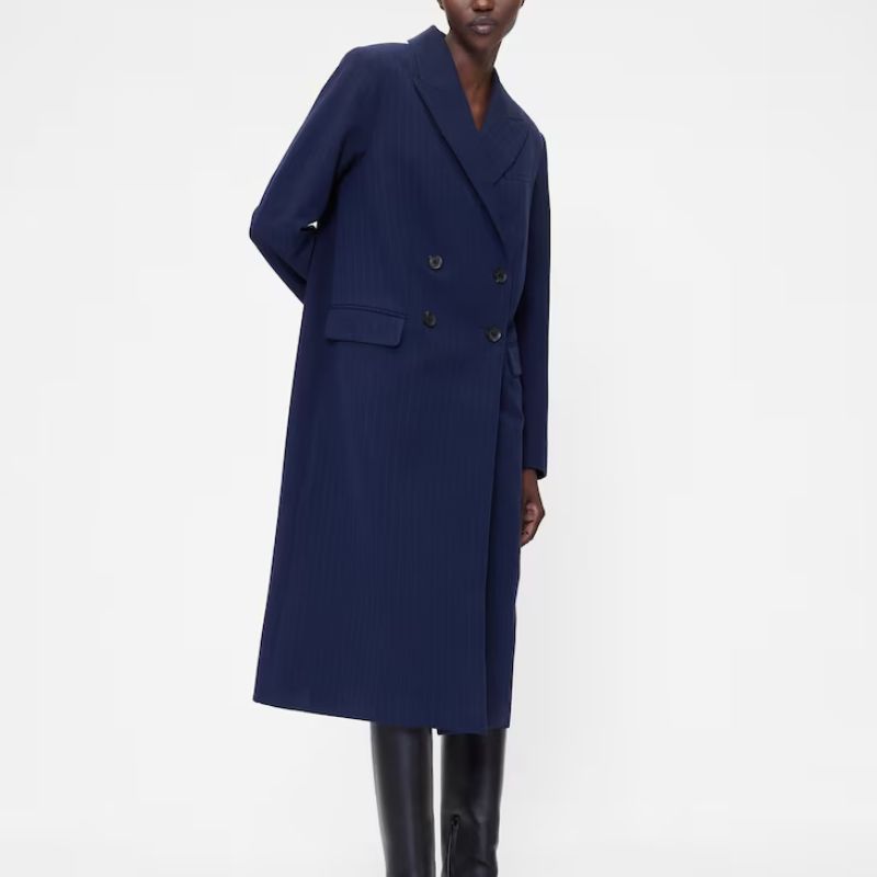 GAP , Studio Blue Double-Breasted Tailored Coat