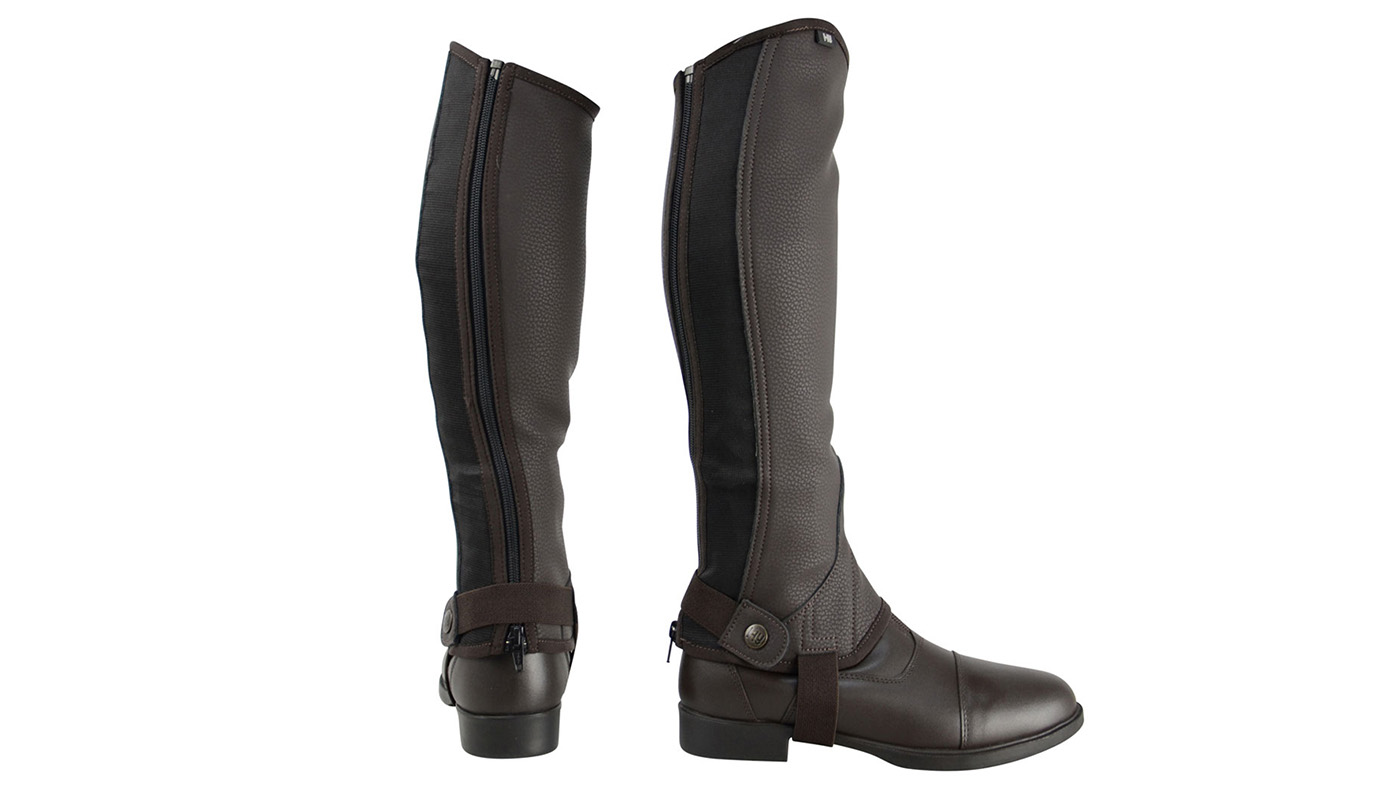 Hy Equestrian synthetic combi leather half chaps