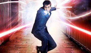 Doctor Who The Tenth Doctor aims his Sonic Screwdriver at the camera