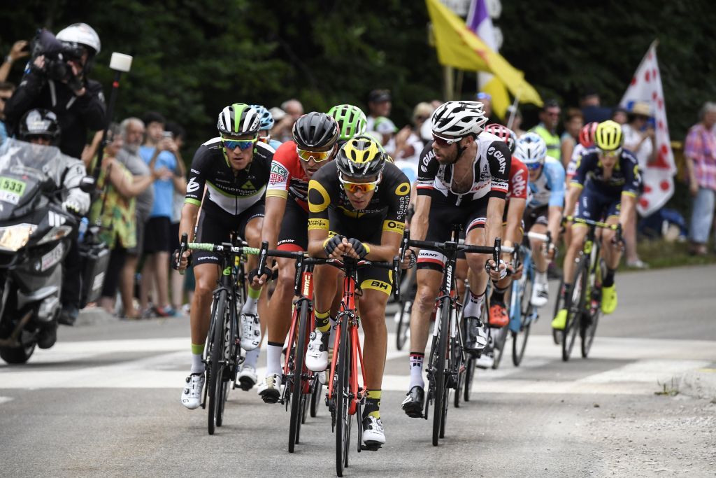 Lilian Calmejane (Direct Energie) drives the breakaway