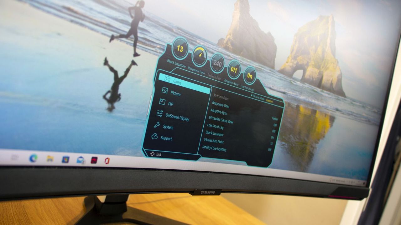 A closeup of the Samsung Odyssey Neo G8's OSD