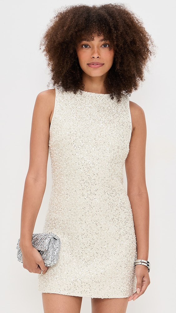 Alice + Olivia Cade Embellished Sleeveless Shift Mini Dress