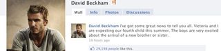 David Beckham Facebooks baby delight