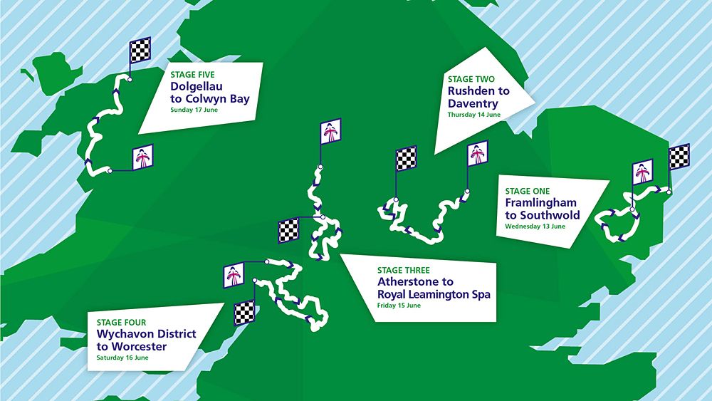 2018 OVO Energy Tour Route Map